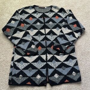 Vintage French Rags Knit Sweater Metallic Made in USA Retro 80s Southwestern 2